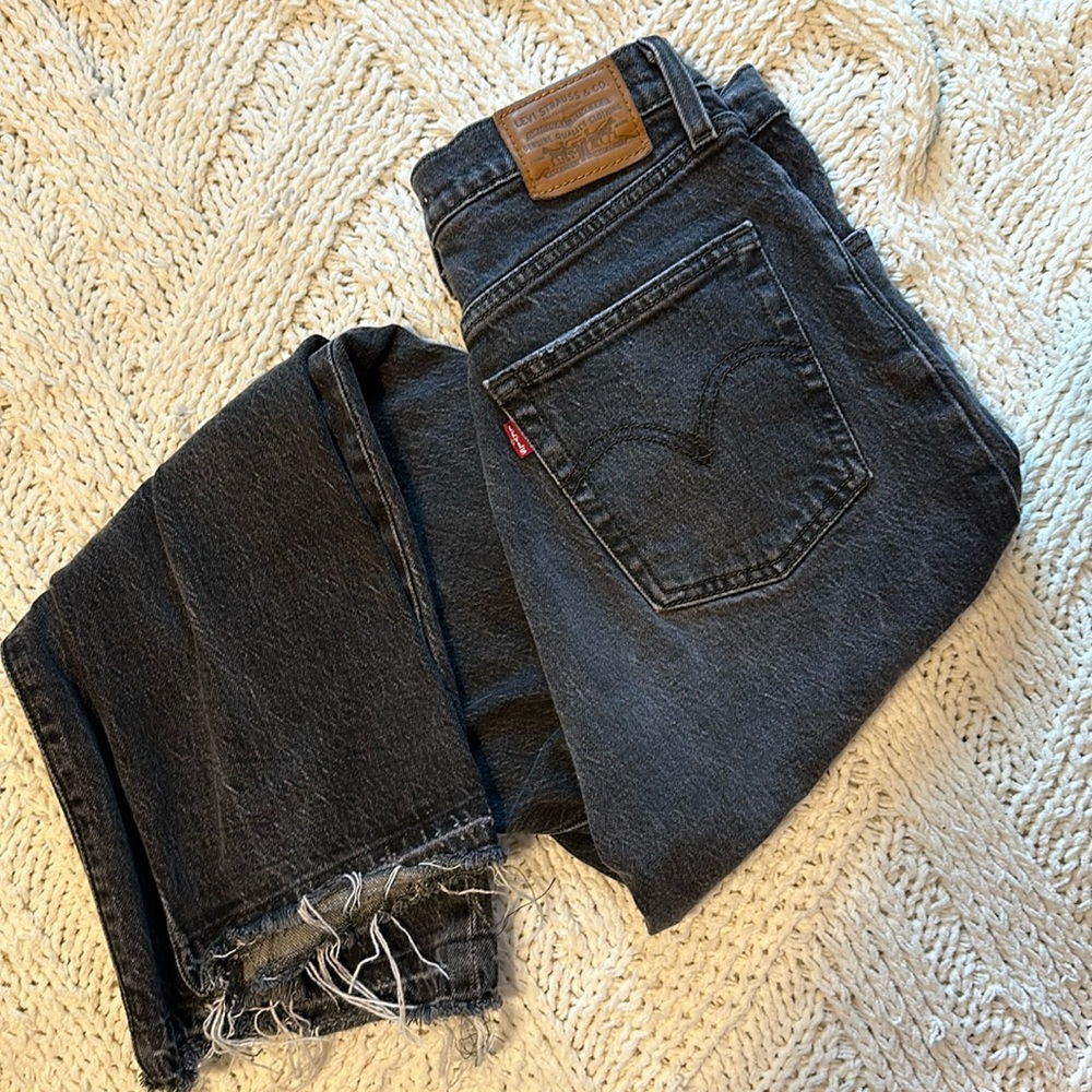 Levis Ribcage Straight Jeans Black